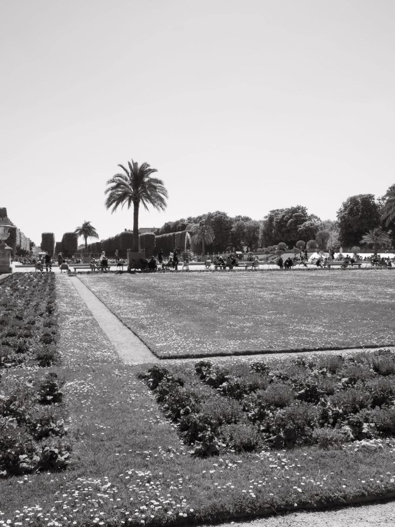 Le Jardin du Luxembourg à Paris, en Noir & Blanc