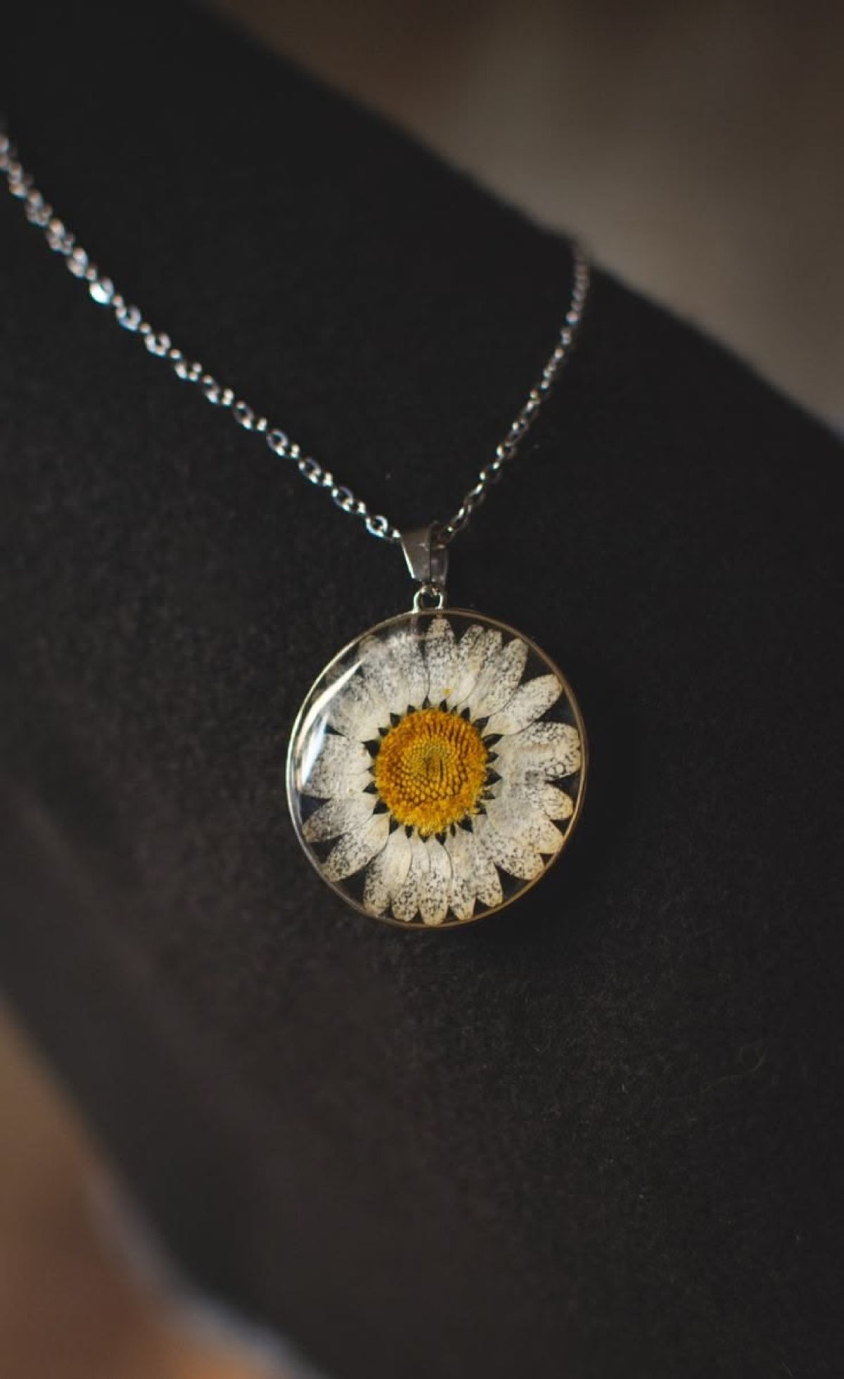 Pressed Daisy Pendant
