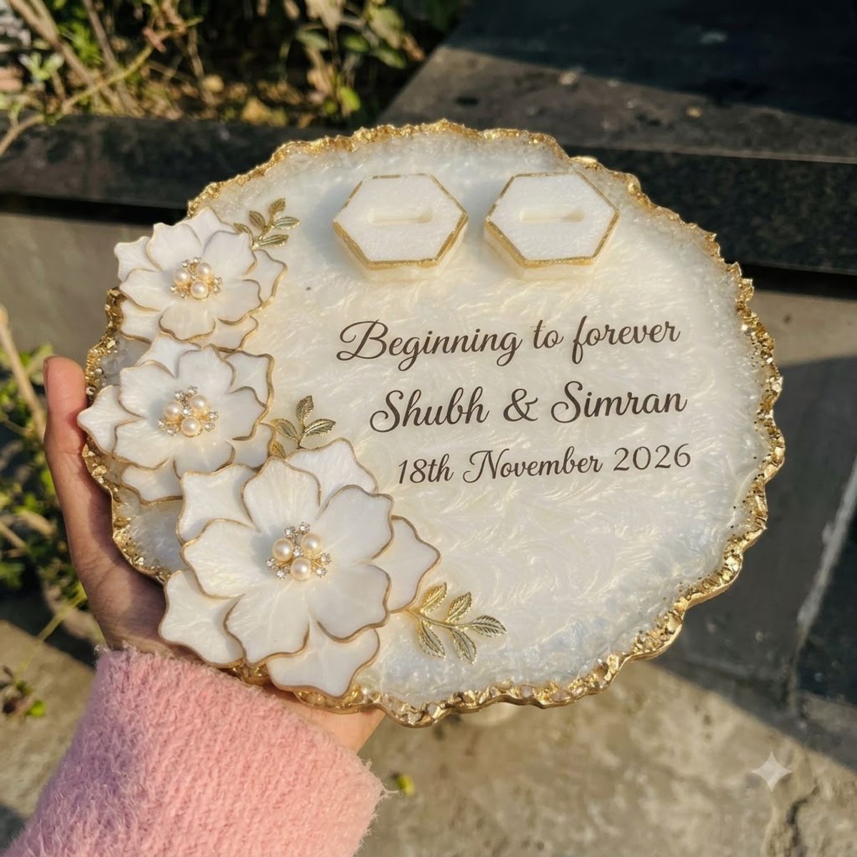 Pearl Flower Ring Platter