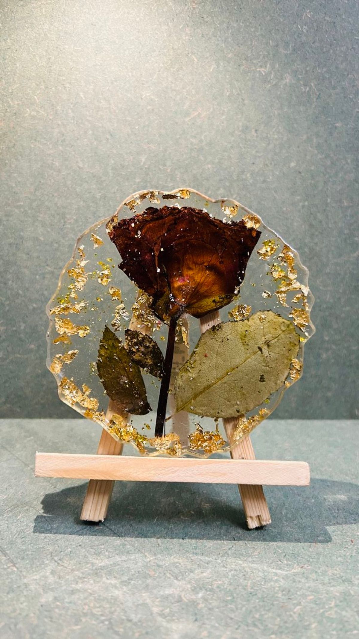 Preserved Rose on Easel