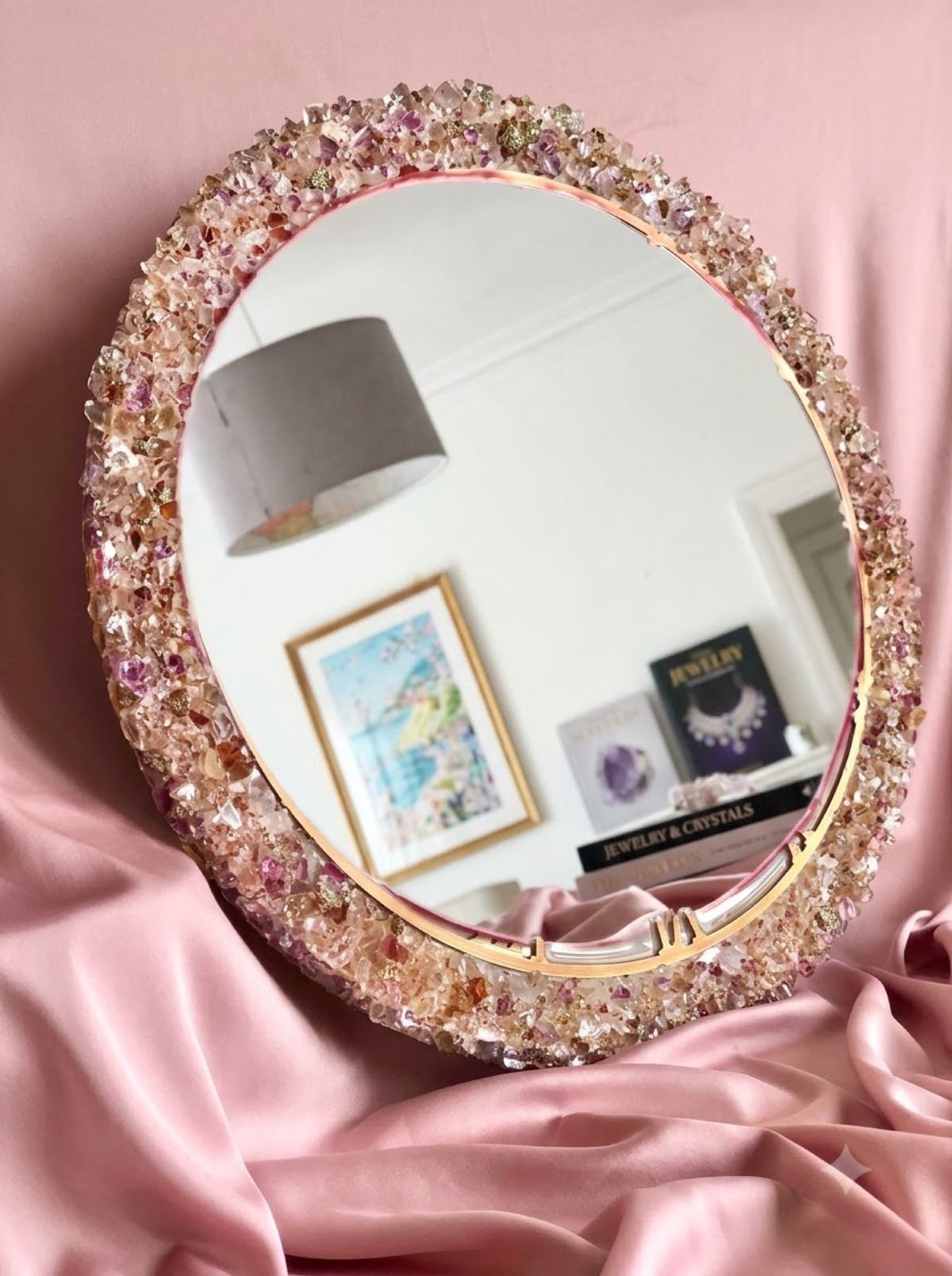 Rose Quartz Crystal Mirror