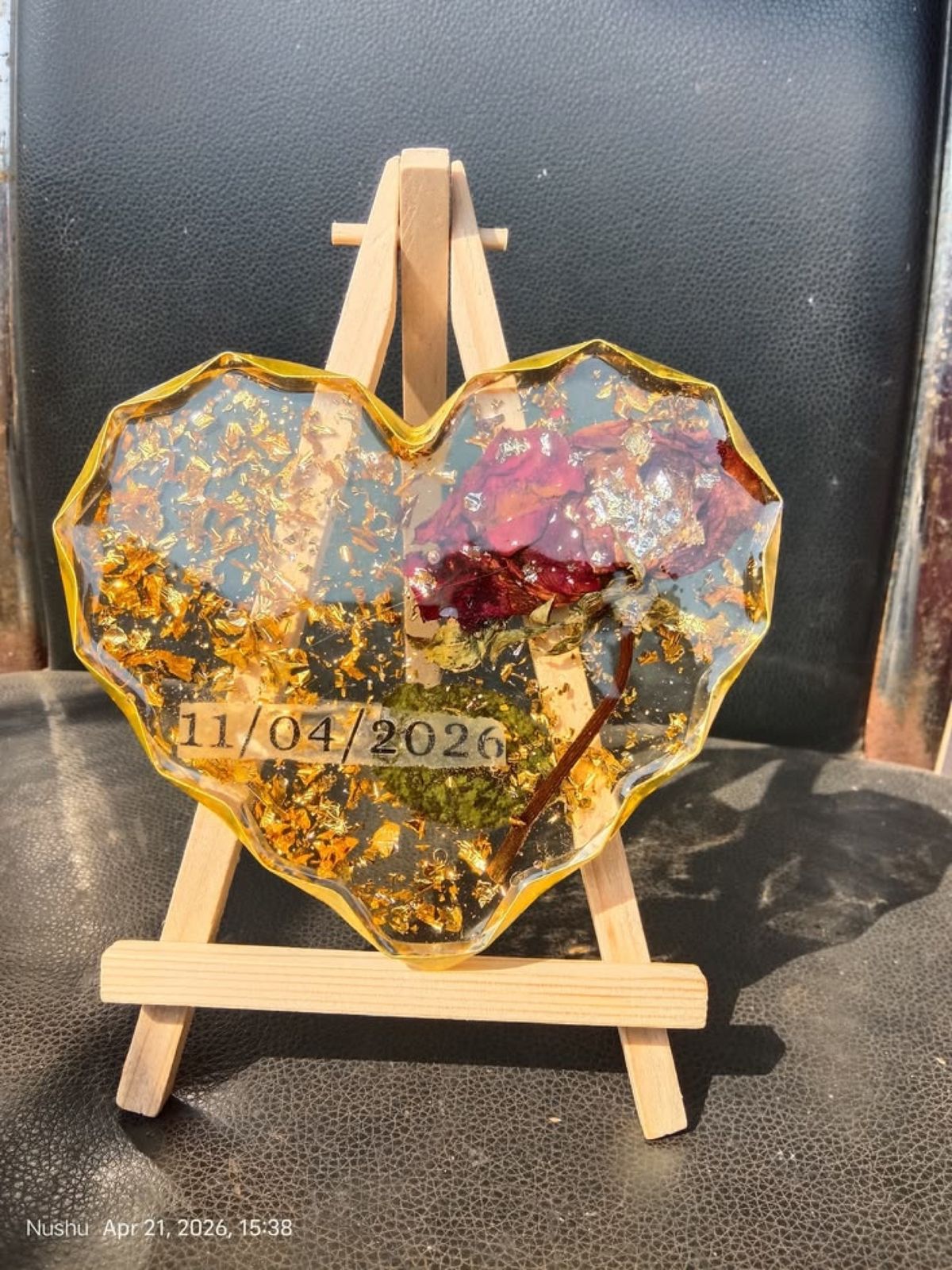 Heart Rose Keepsake with Easel