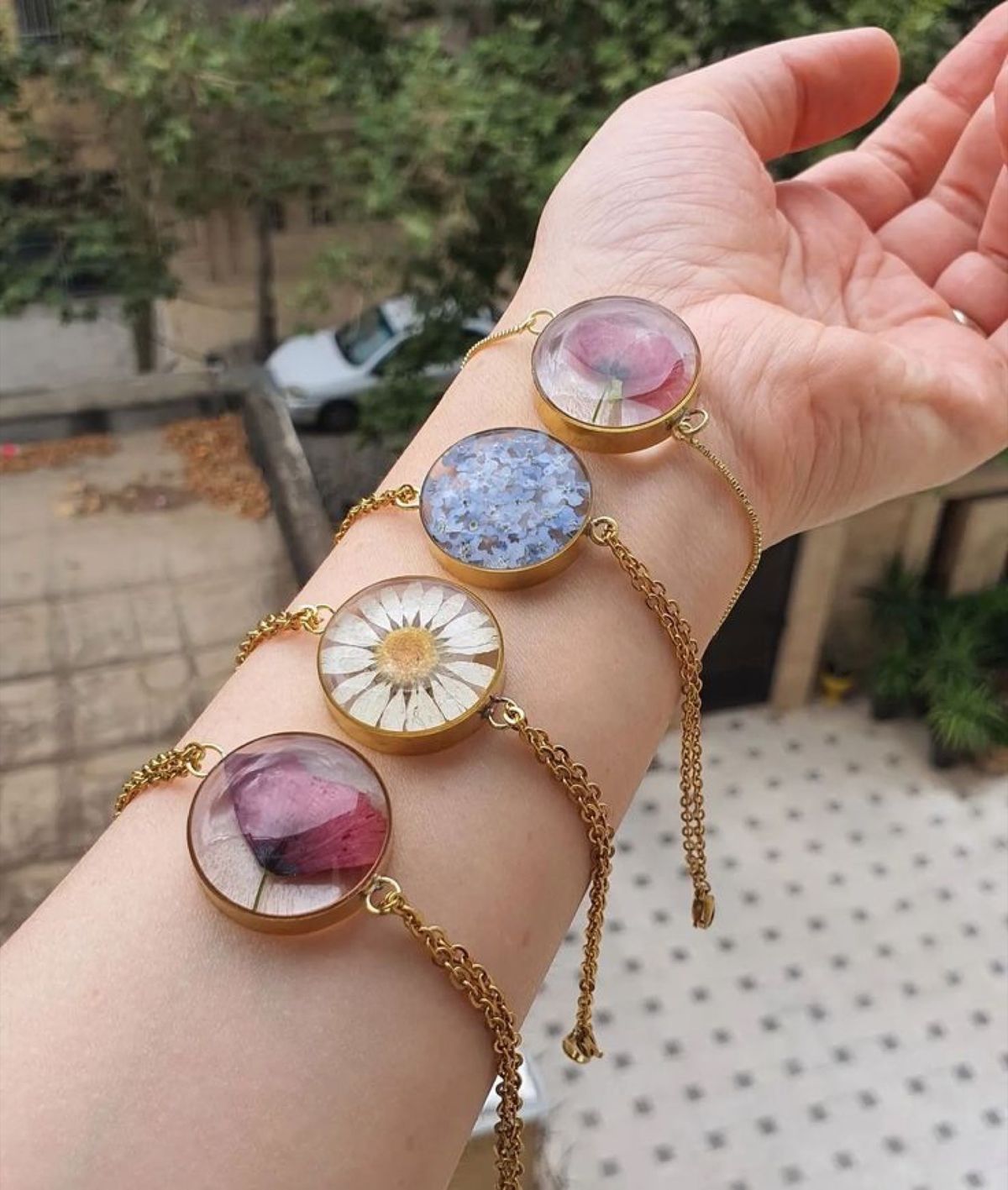 Pressed Flower Bracelet