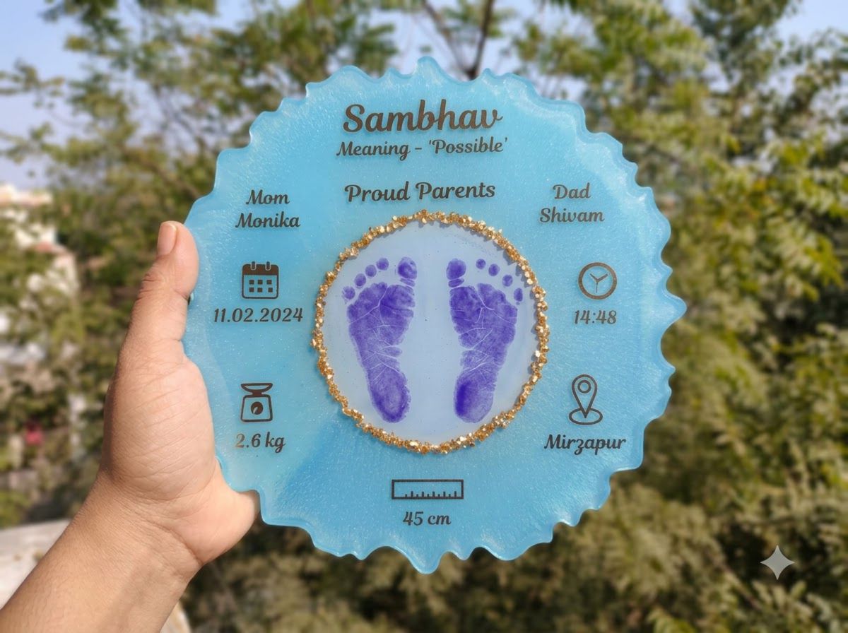 Baby Footprint Birth Plate