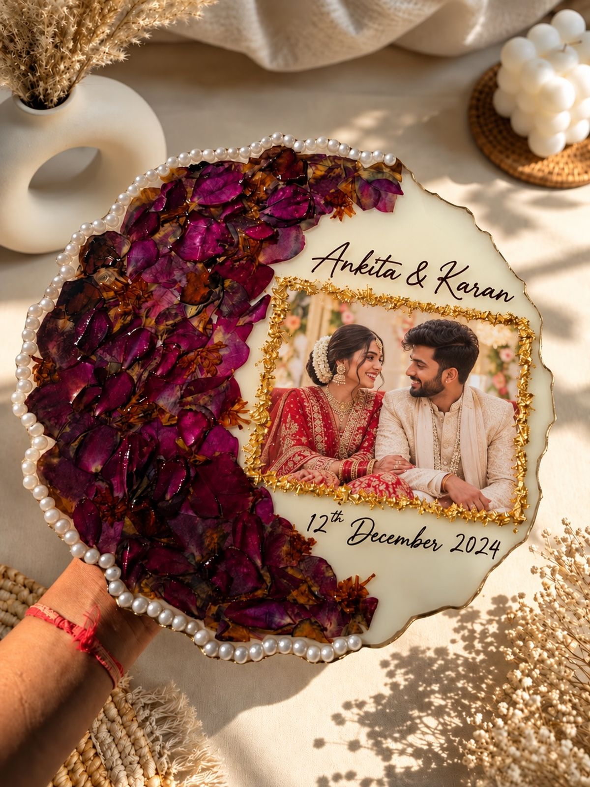 Varmala Petal & Pearl Photo Plate