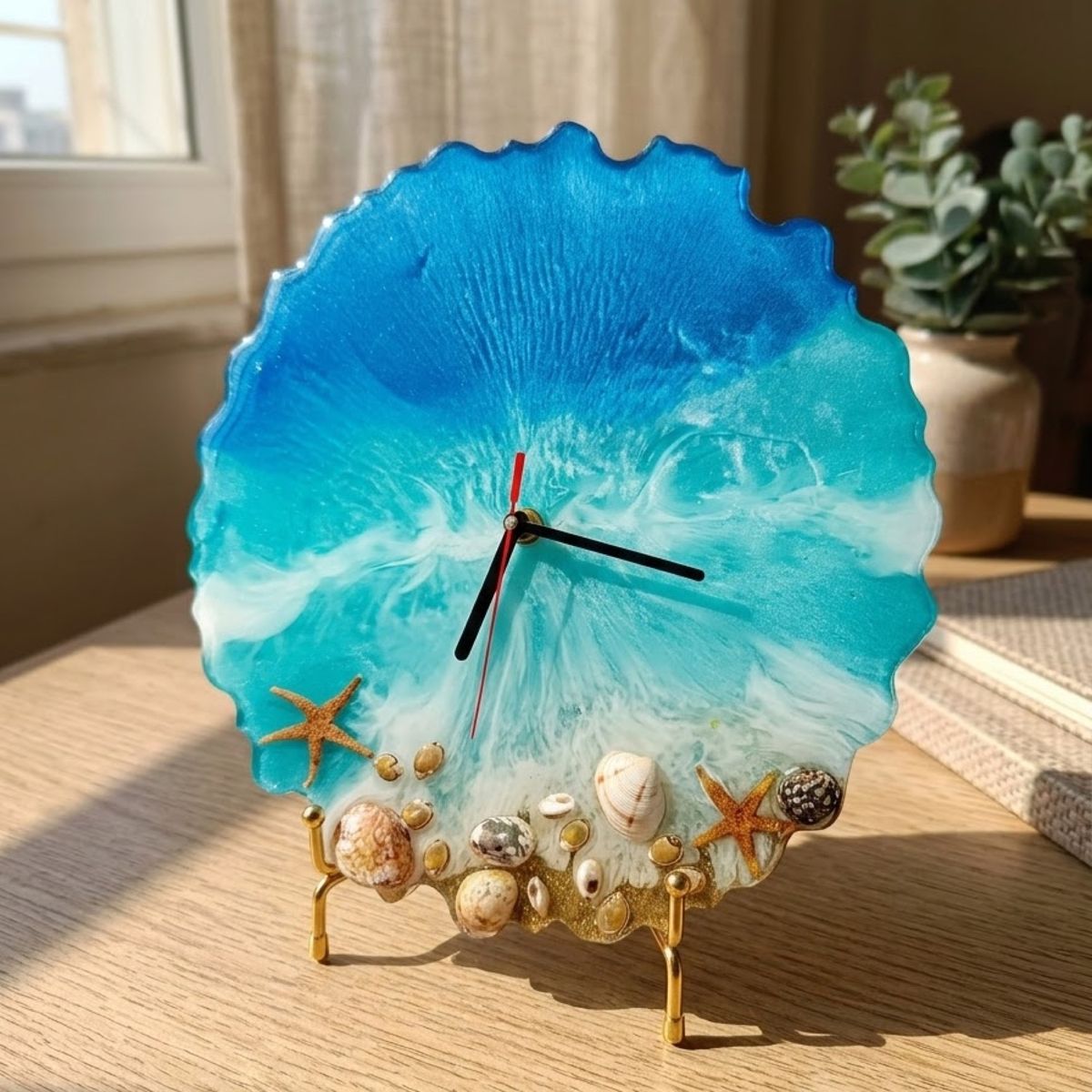 Ocean Shore Shell Clock