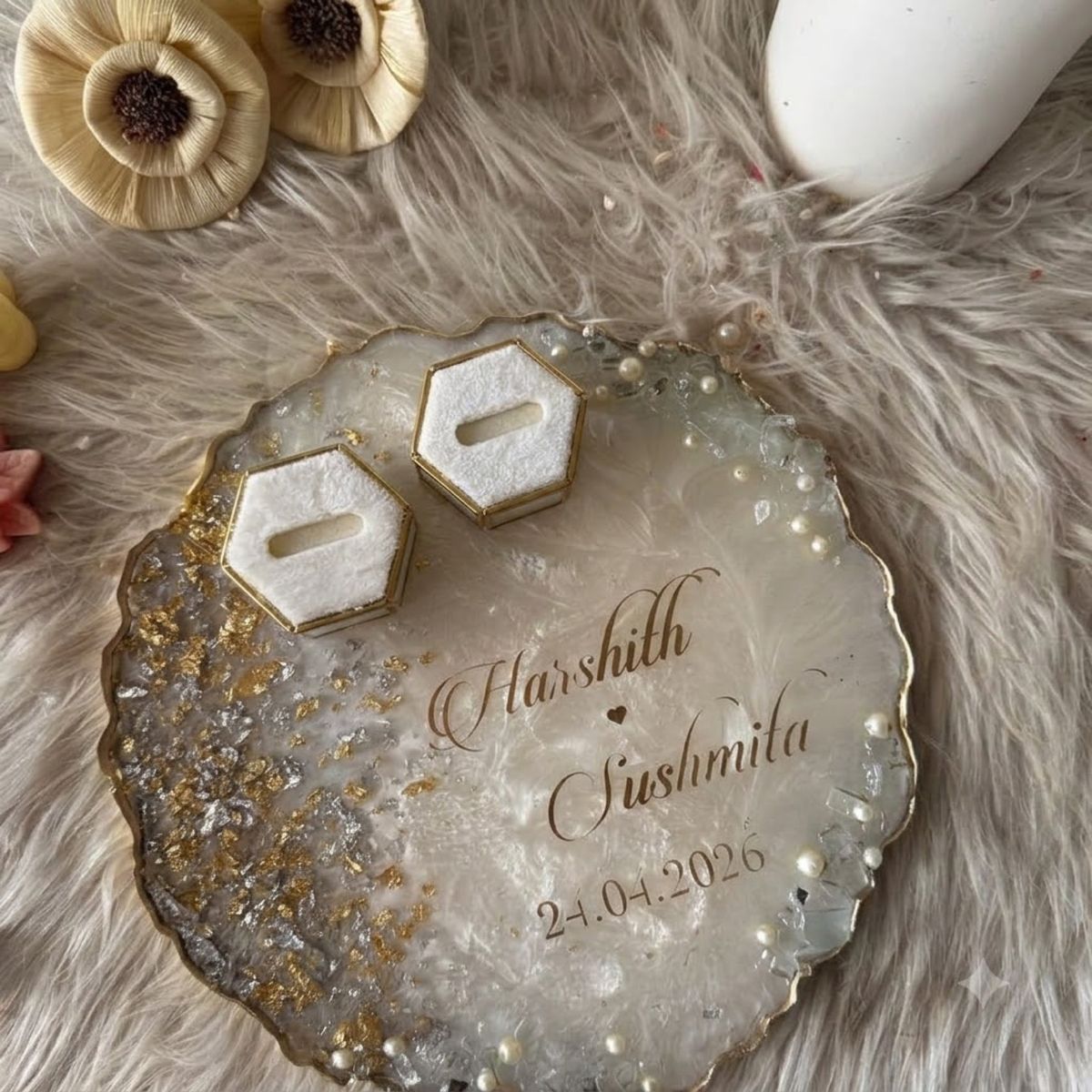 Gold & Silver Flake Ring Platter