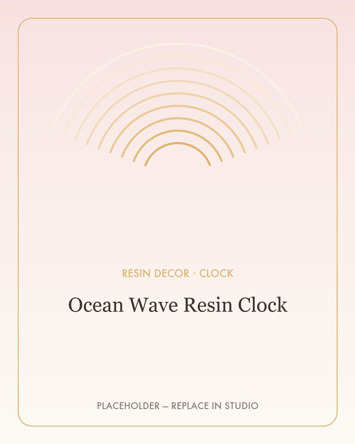 Ocean Wave Resin Clock