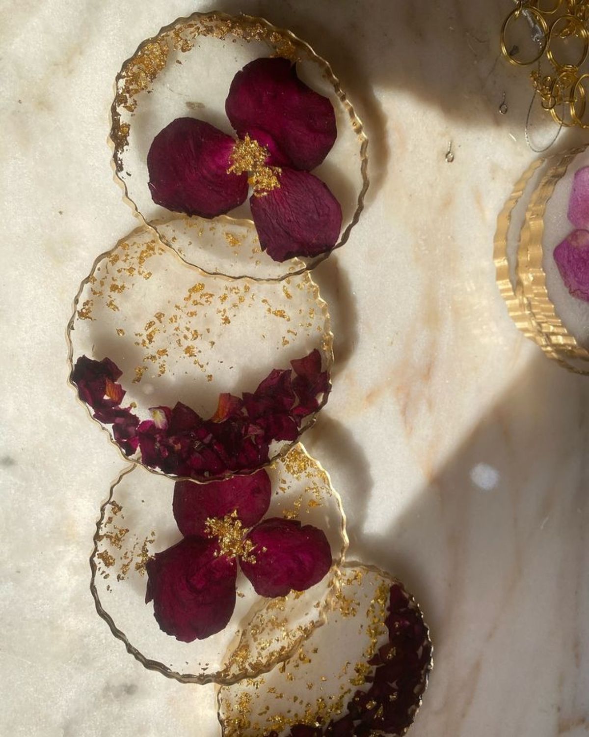 Rose Petal Coasters (Set of 2)