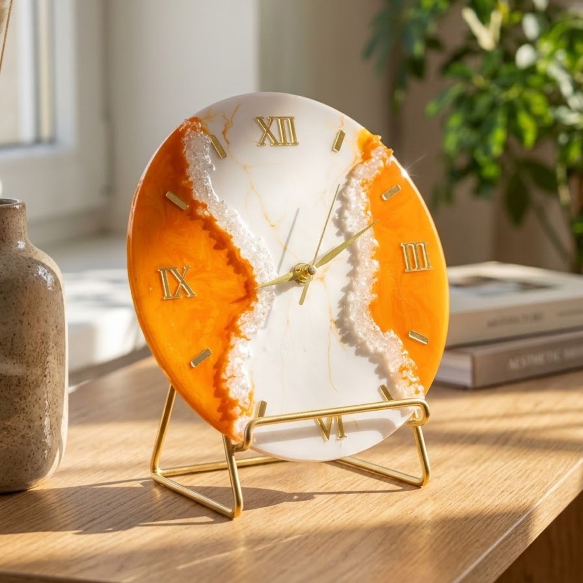 Amber Geode Clock