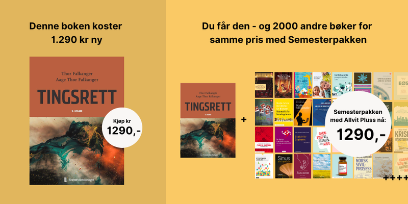 Sammenlikning av en bok som koster 1290kr og semesterpakken til samme pris. Grafikk.