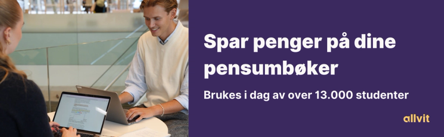 Spar penger på dine pensumbøker. Brukes i dag av over 13.000 studenter. Grafisk foto.