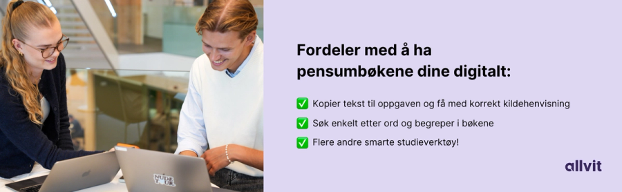 Fordeler med å pensumbøkene dine digitalt. Grafisk foto. 