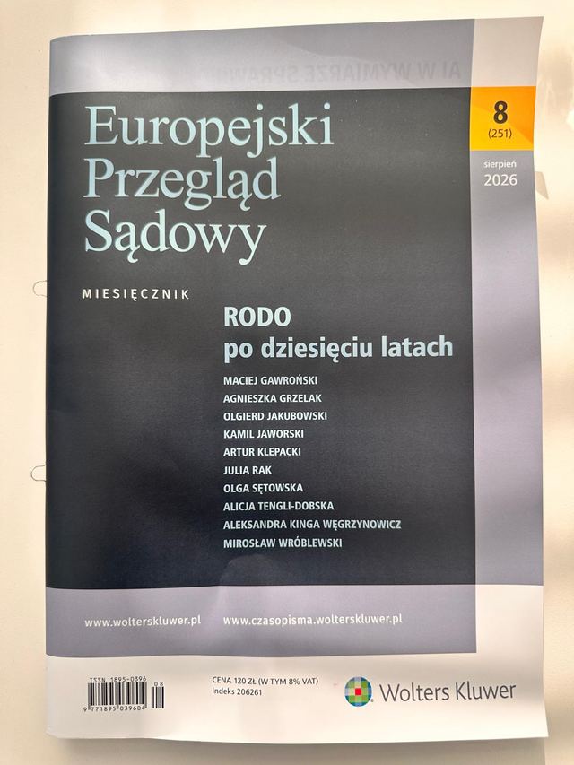 Okładka: Iluzoryczna kompensacja w art. 82 RODO – „nowe szaty cesarza” cyfrowych praw podstawowych