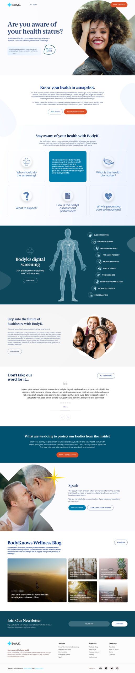 BodyK website after redesign