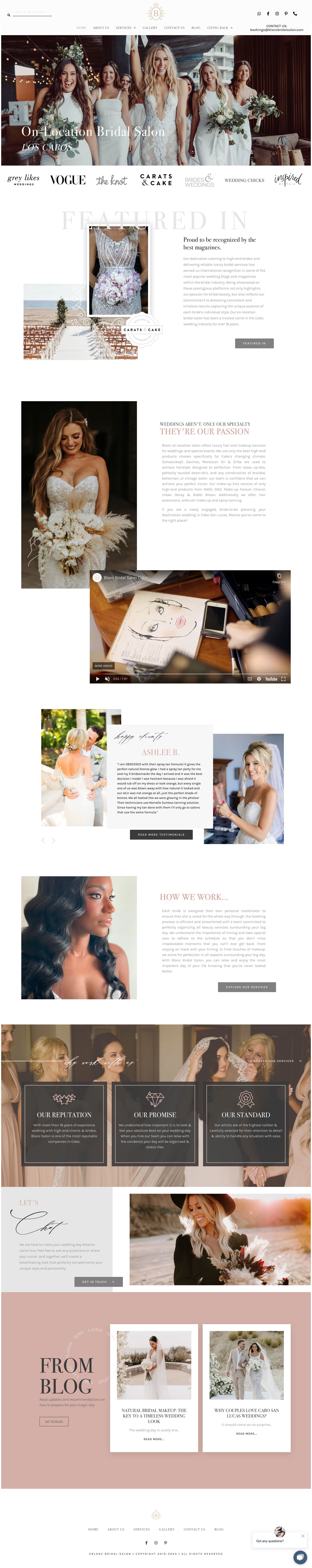Blanc Bridal Salon new website design