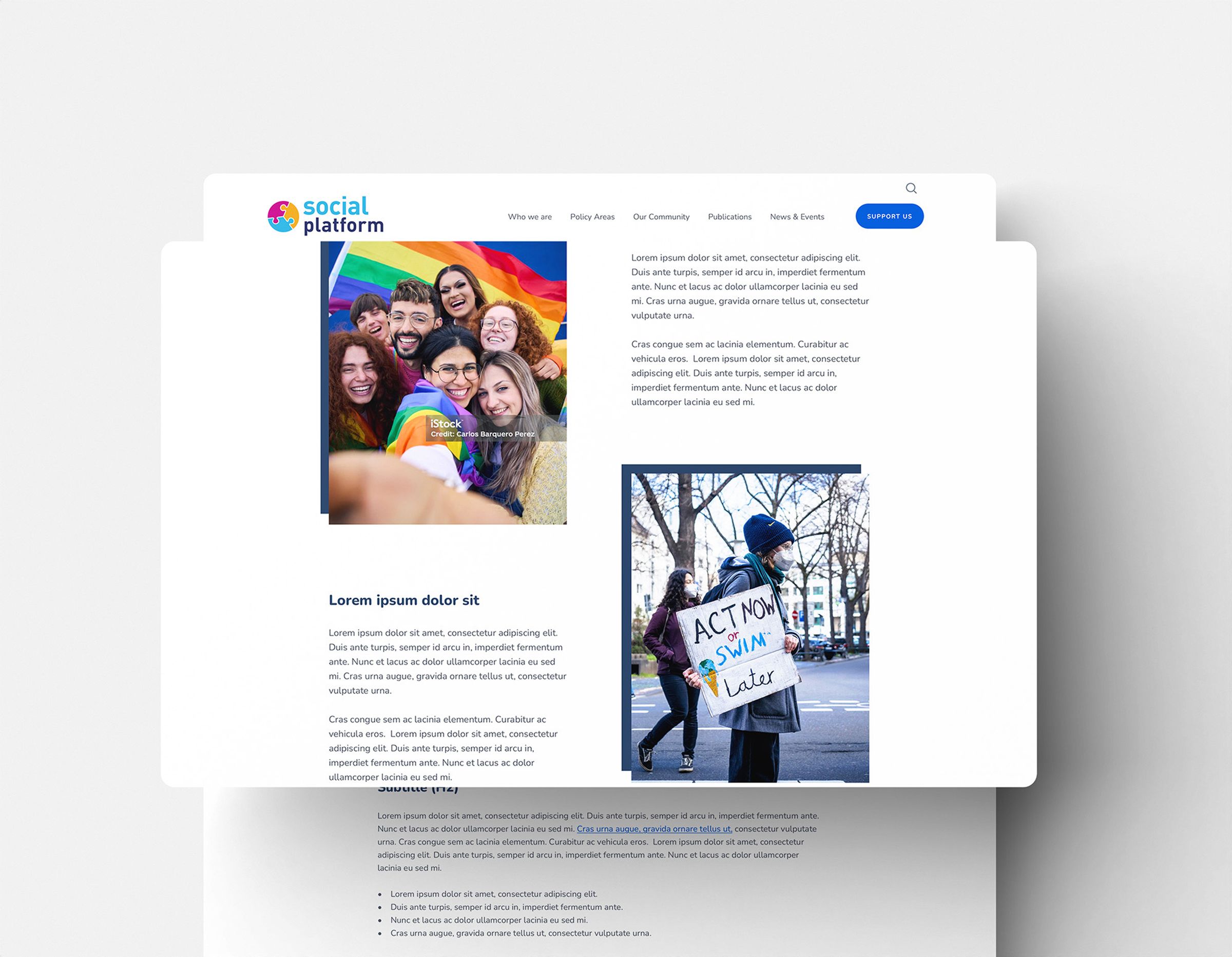 Social platform website event