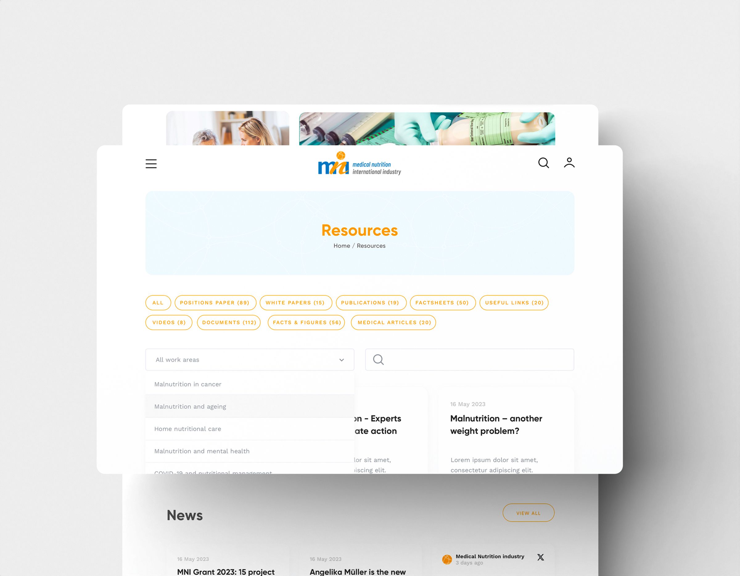 Medical nutrition international webdesign web development digital agency brussels 4 simpl