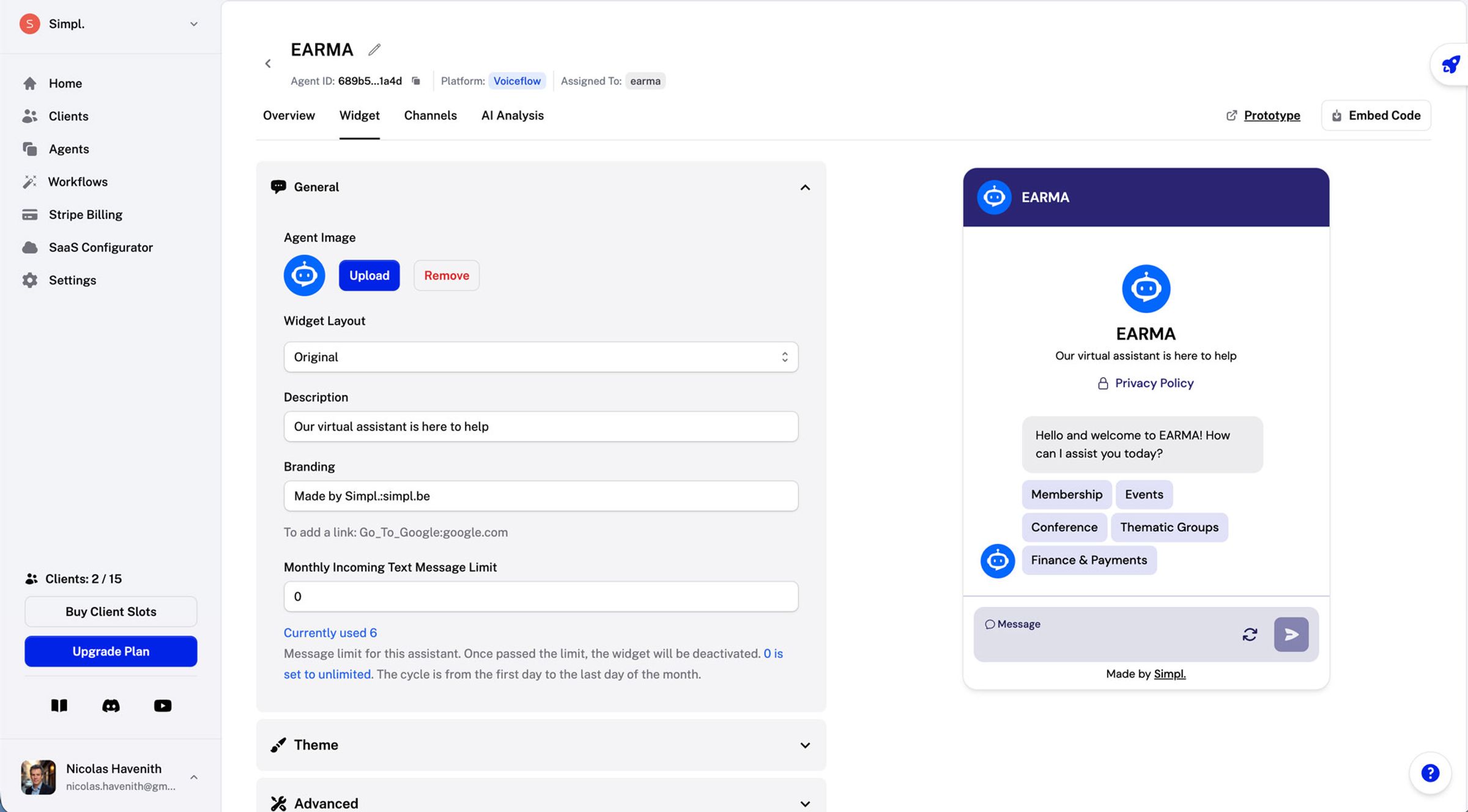 Earma chatbot simpl