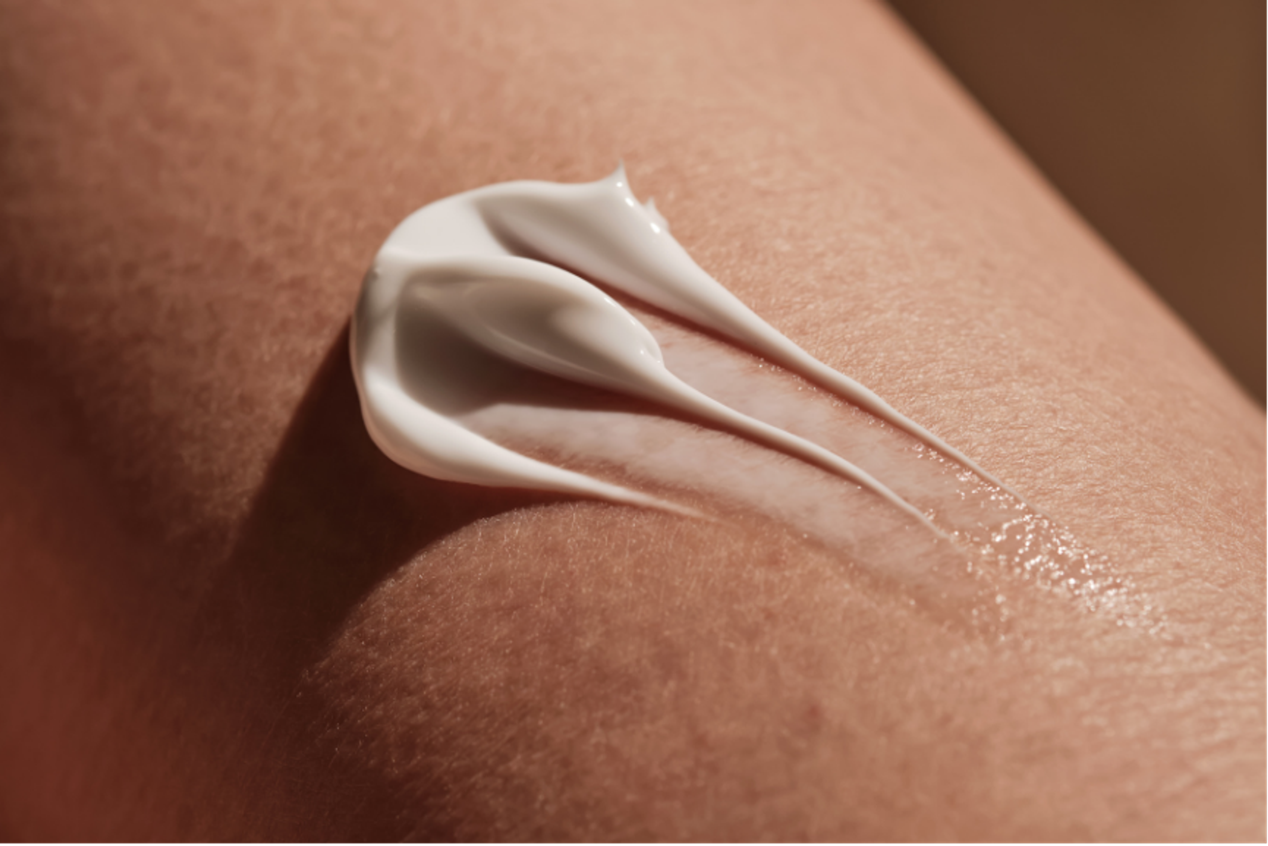 post-depilation cream on a girl's leg