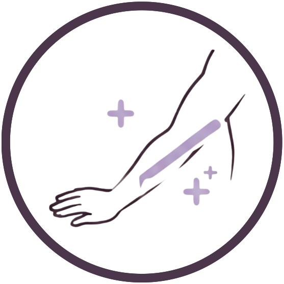 silhouette of a hand and a spatula with wax
