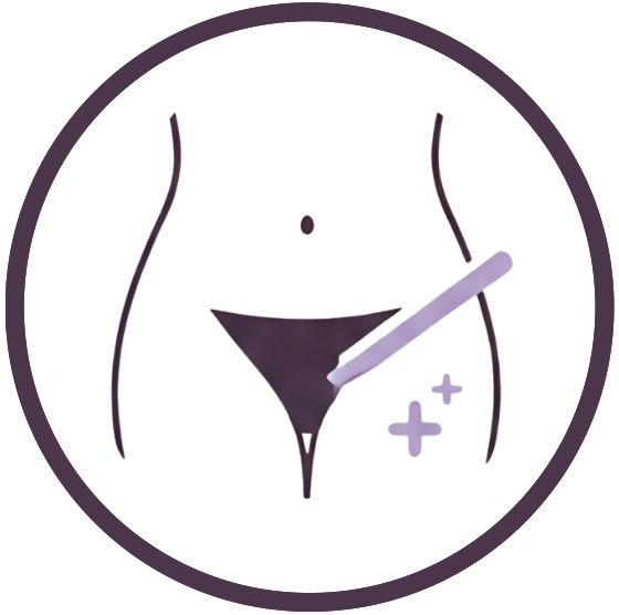 silhouette of a girl and bikini area