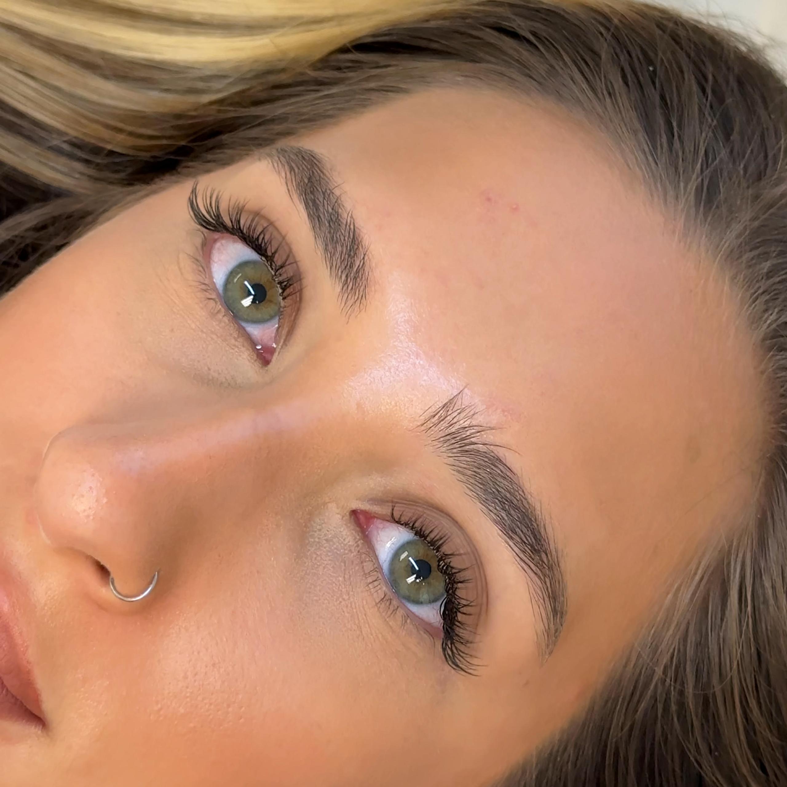 Client's lashes after eyelash extensions at Beauty Republic