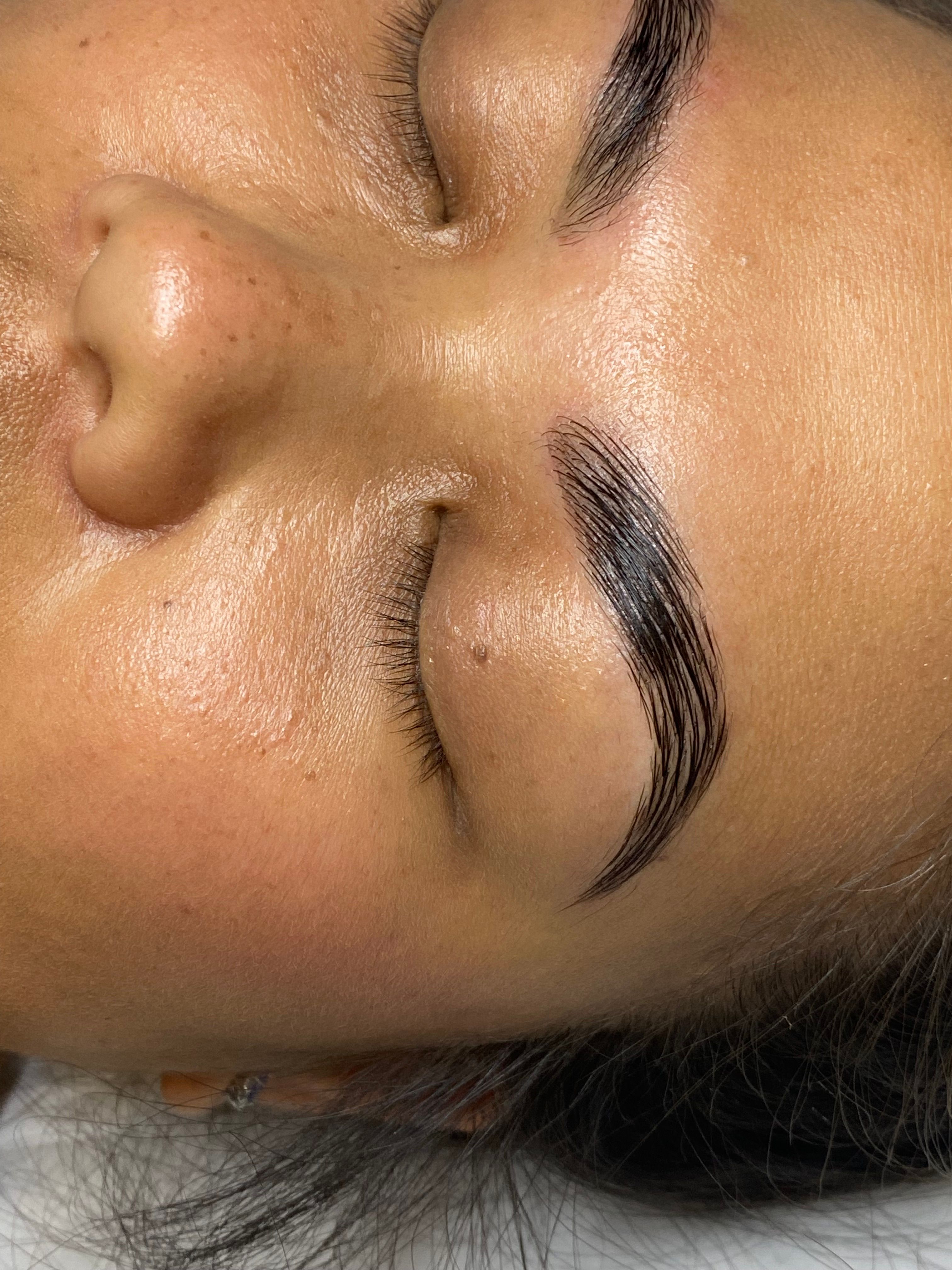 Client's eyebrows after brow lamination at Beauty Republic