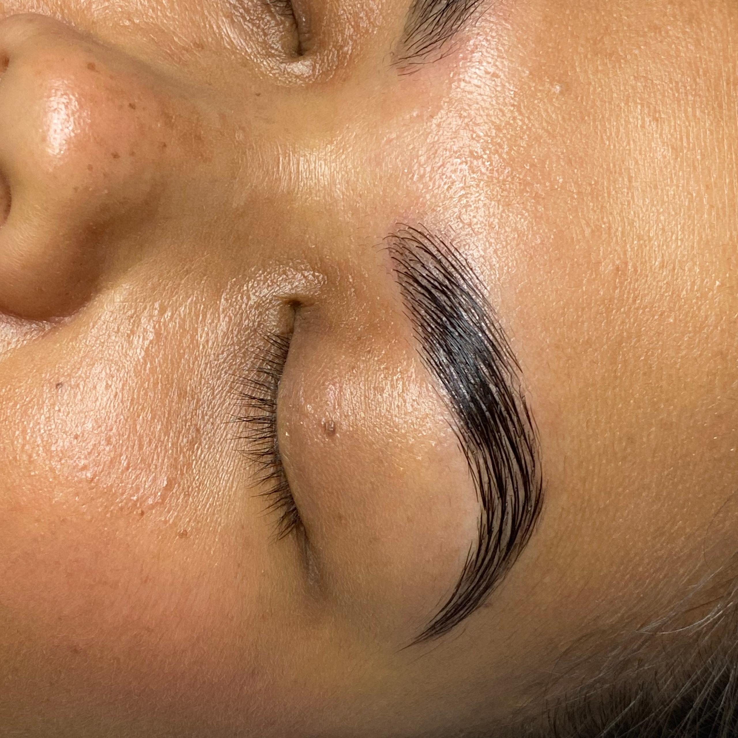 Client's eyebrows after brow lamination at Beauty Republic