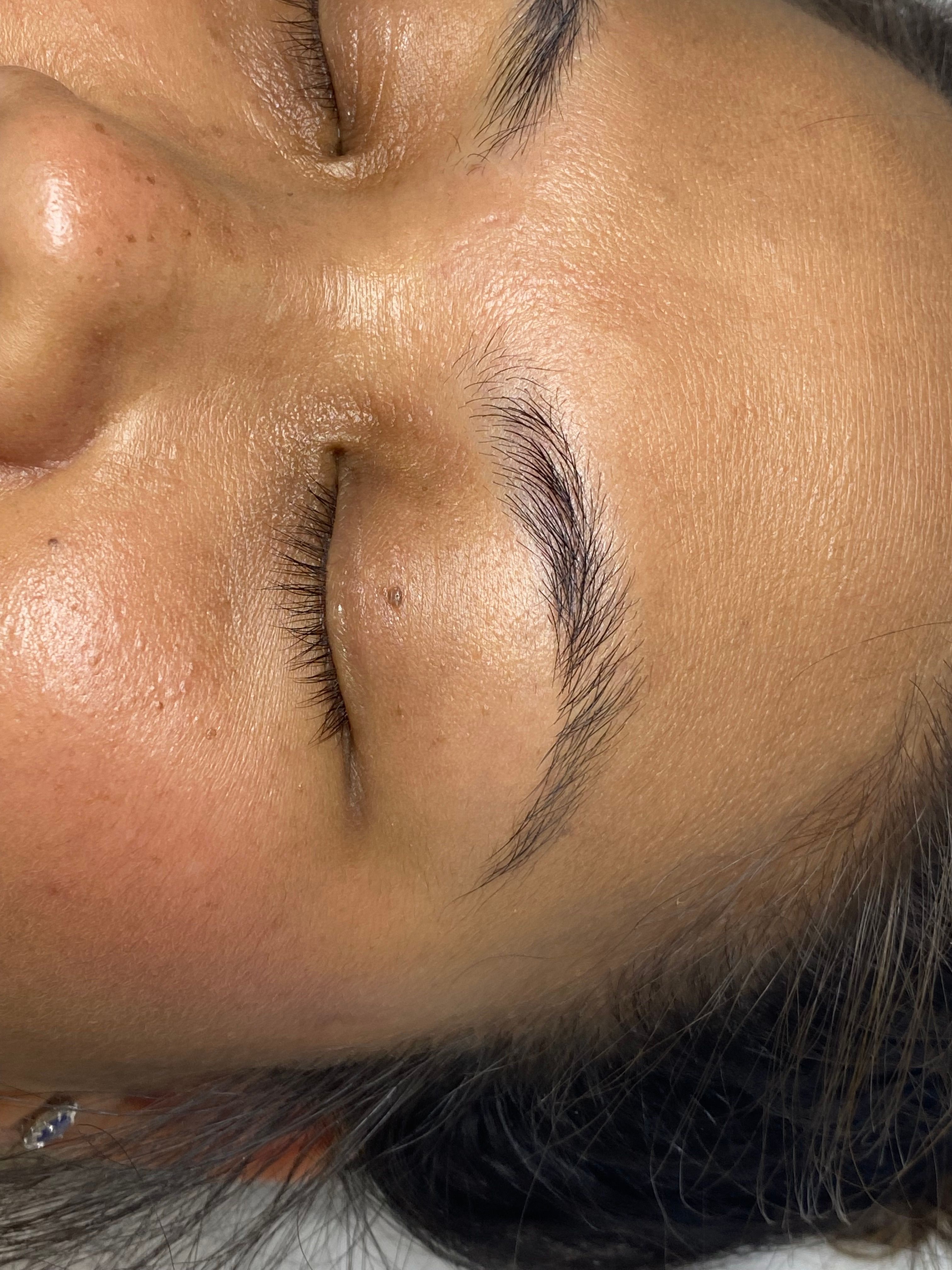Client's eyebrows before brow lamination at Beauty Republic