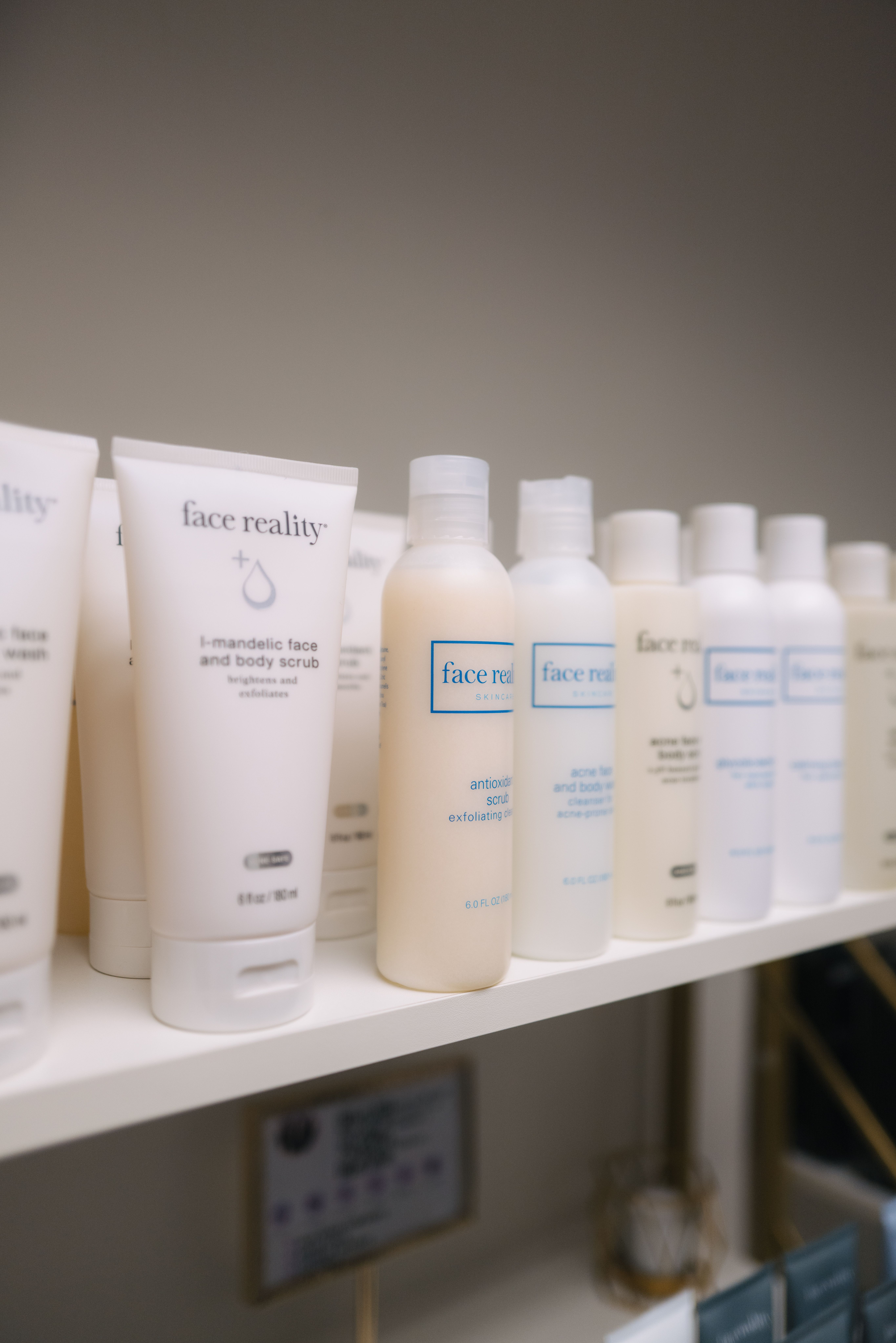 body care cosmetics on the shelf