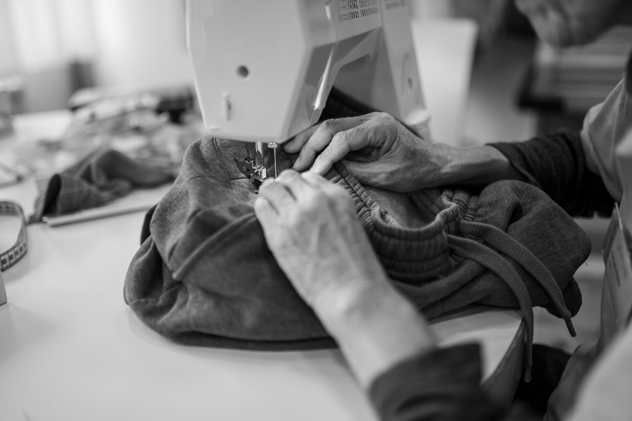 Nähstation im Einsatz