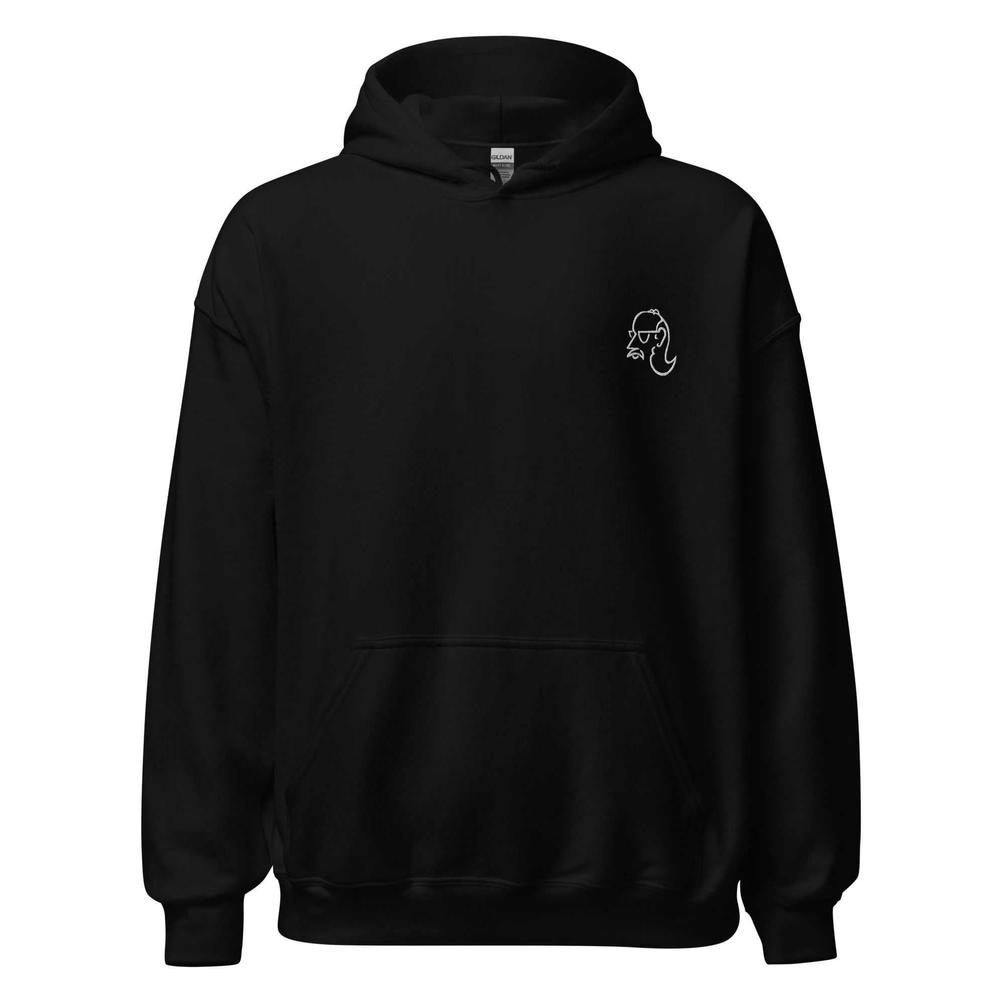embroidered dad head hoodie