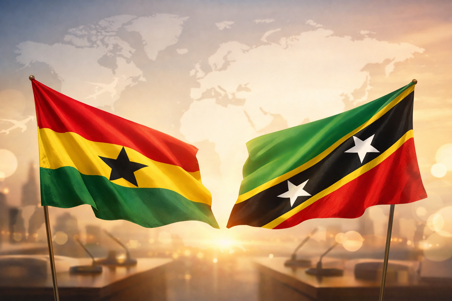 Ghana and St Kitts and Nevis Sign Visa Exemption Agreement for Ordinary Passport Holders