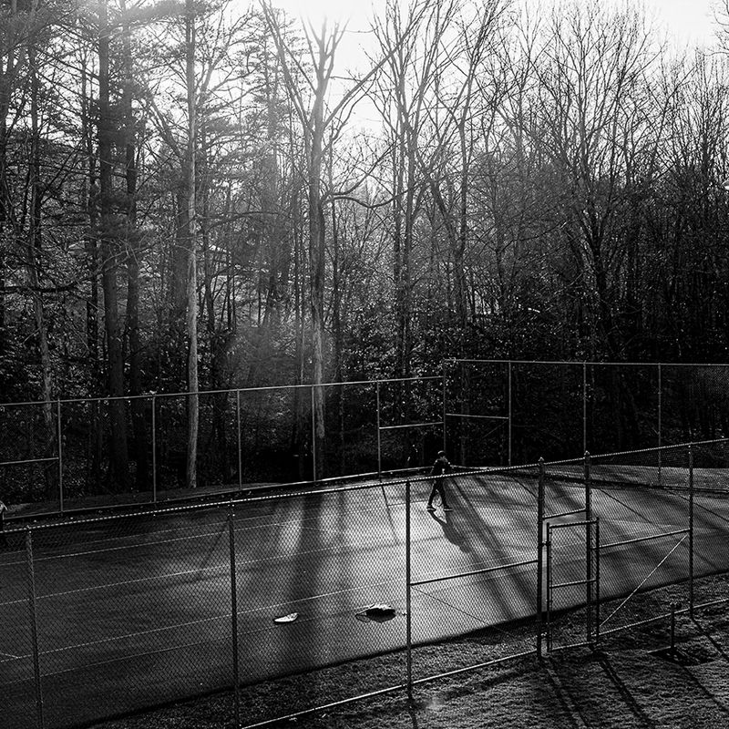 Last light on tennis court