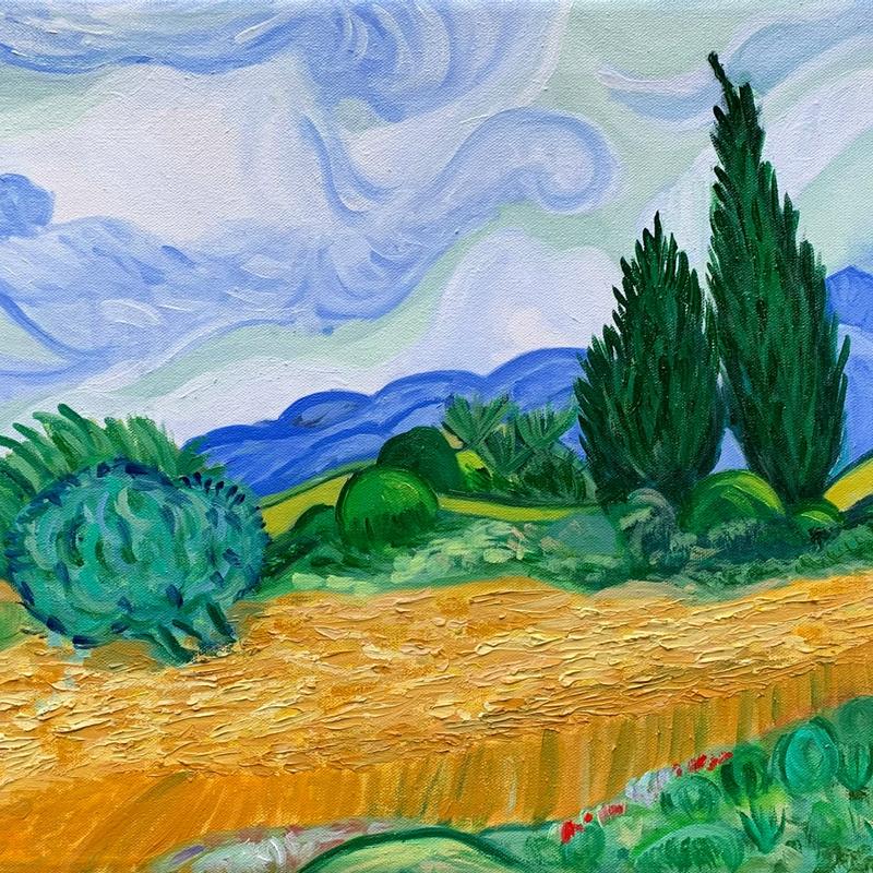 Copy of Vincent van Gogh's "Wheatfield with Cypresses"
