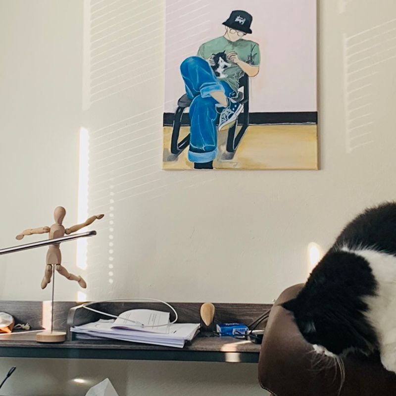 Workspace and Cat  Workspace and Cat
