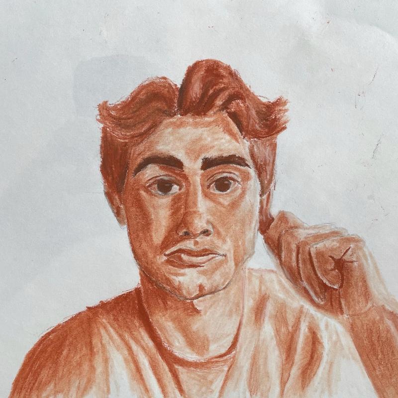 Self Portrait with Hand Holding Something Self Portrait with Hand Holding Something