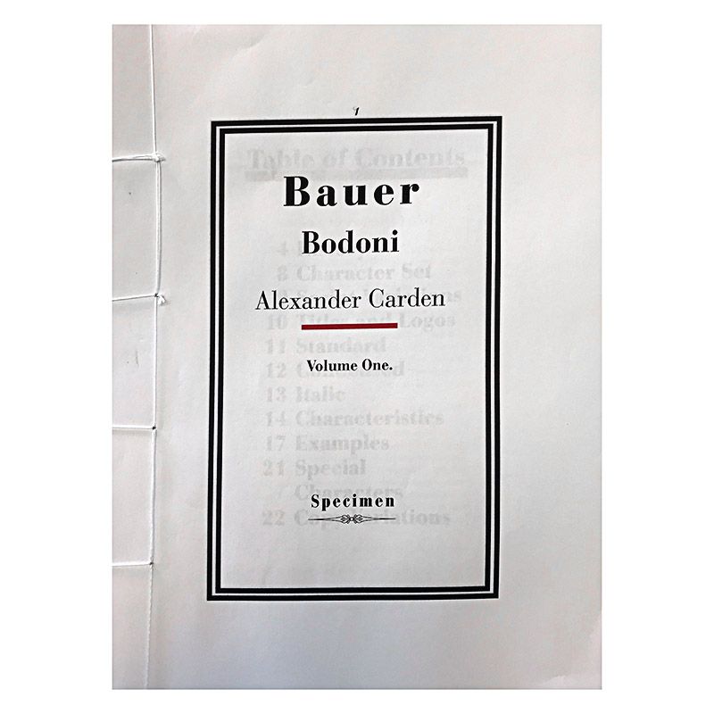 Bauer Bodoni Type Specimen Bauer Bodoni Type Specimen