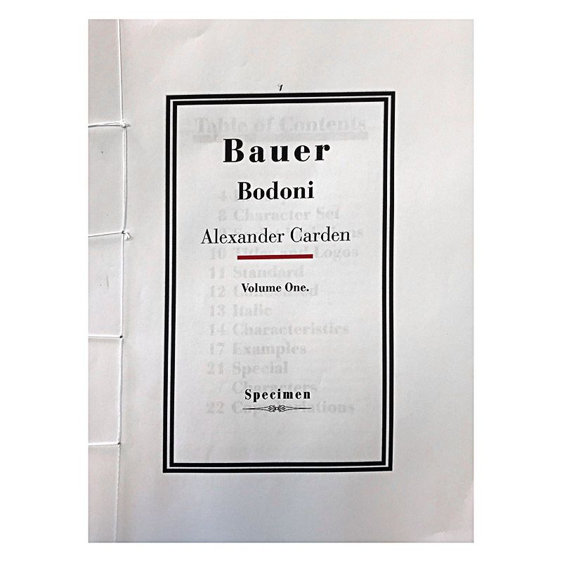 Bauer Bodoni Type Specimen