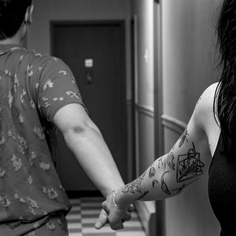Couple in hallway Couple in hallway