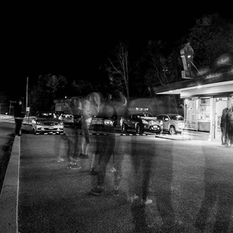 Ghostly figures at the ice cream stand Ghostly figures at the ice cream stand