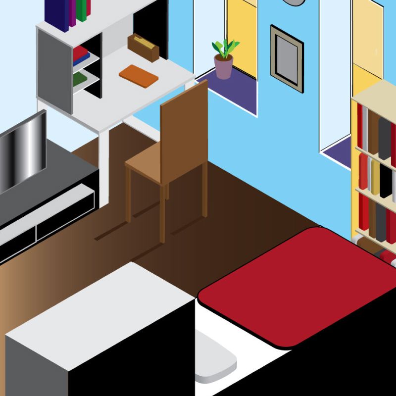 Isometric Room Illustration  Isometric Room Illustration