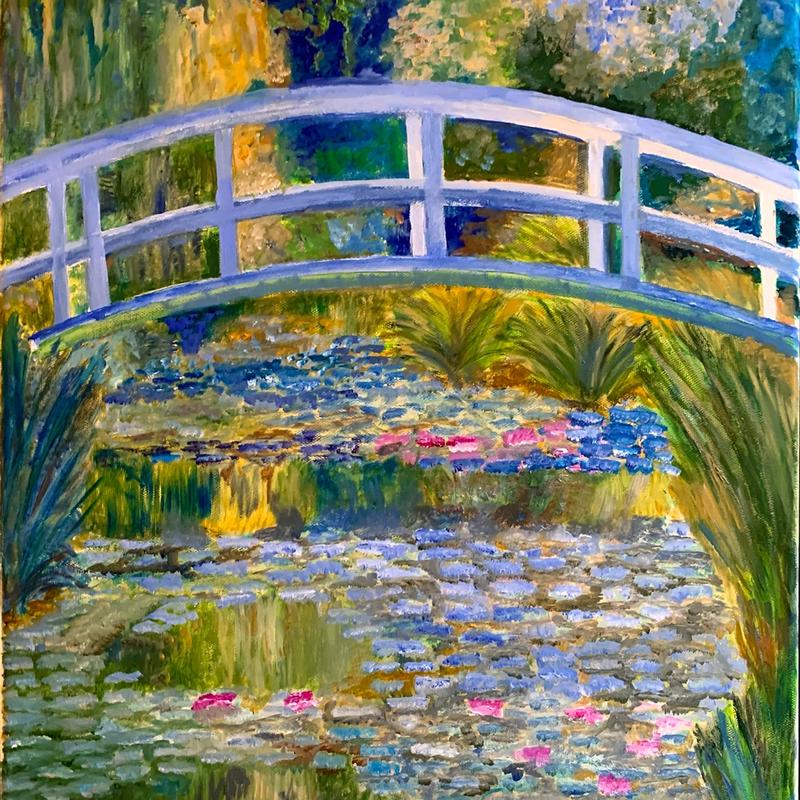 Copy of Claude Monet's "Bridge over a pond of water lillies"