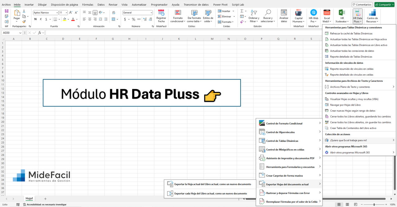 Exportador de Hojas automático