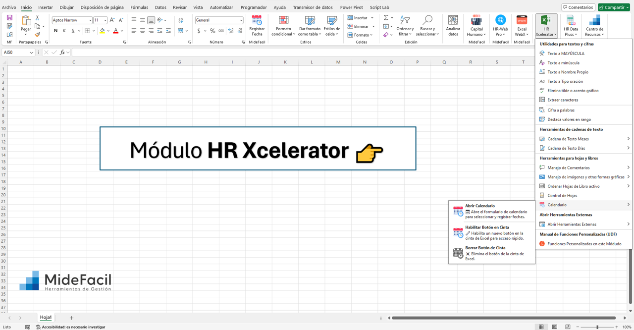 Por fin un calendario integrado en Excel