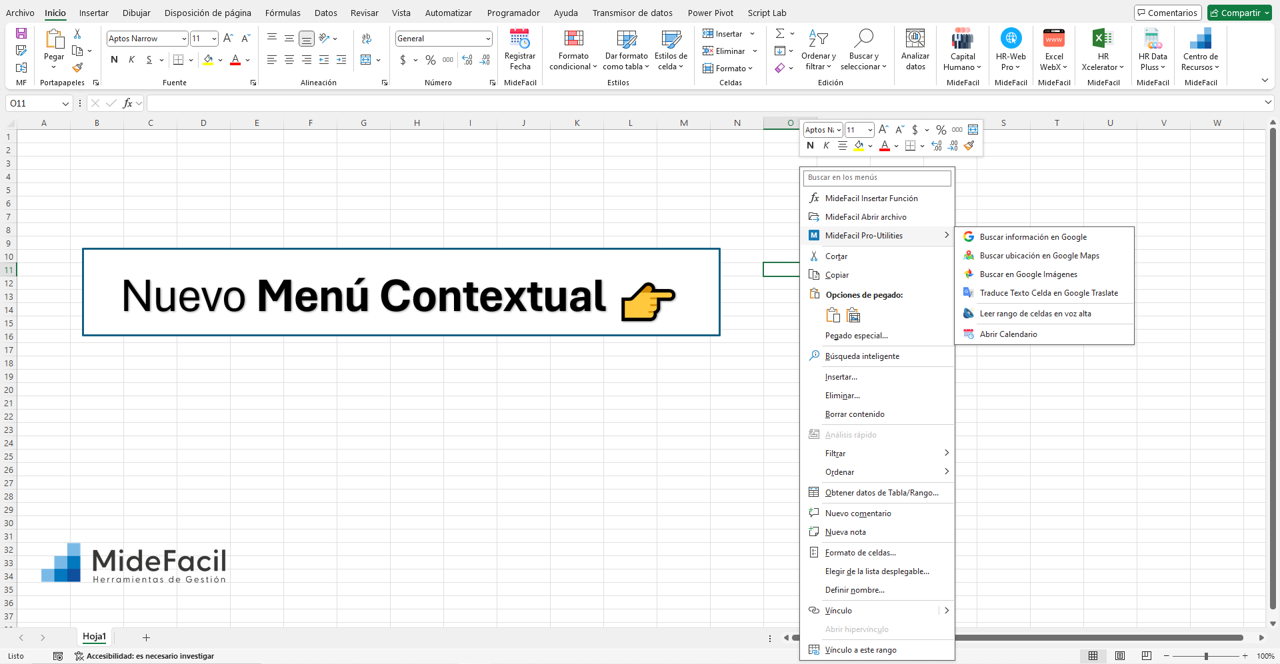 Nuevo Menú Contextual (clic derecho)