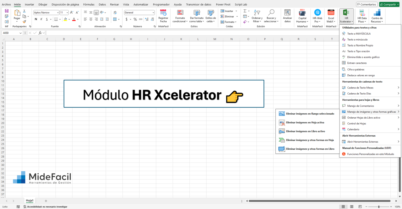 Administración masiva de imágenes y formas