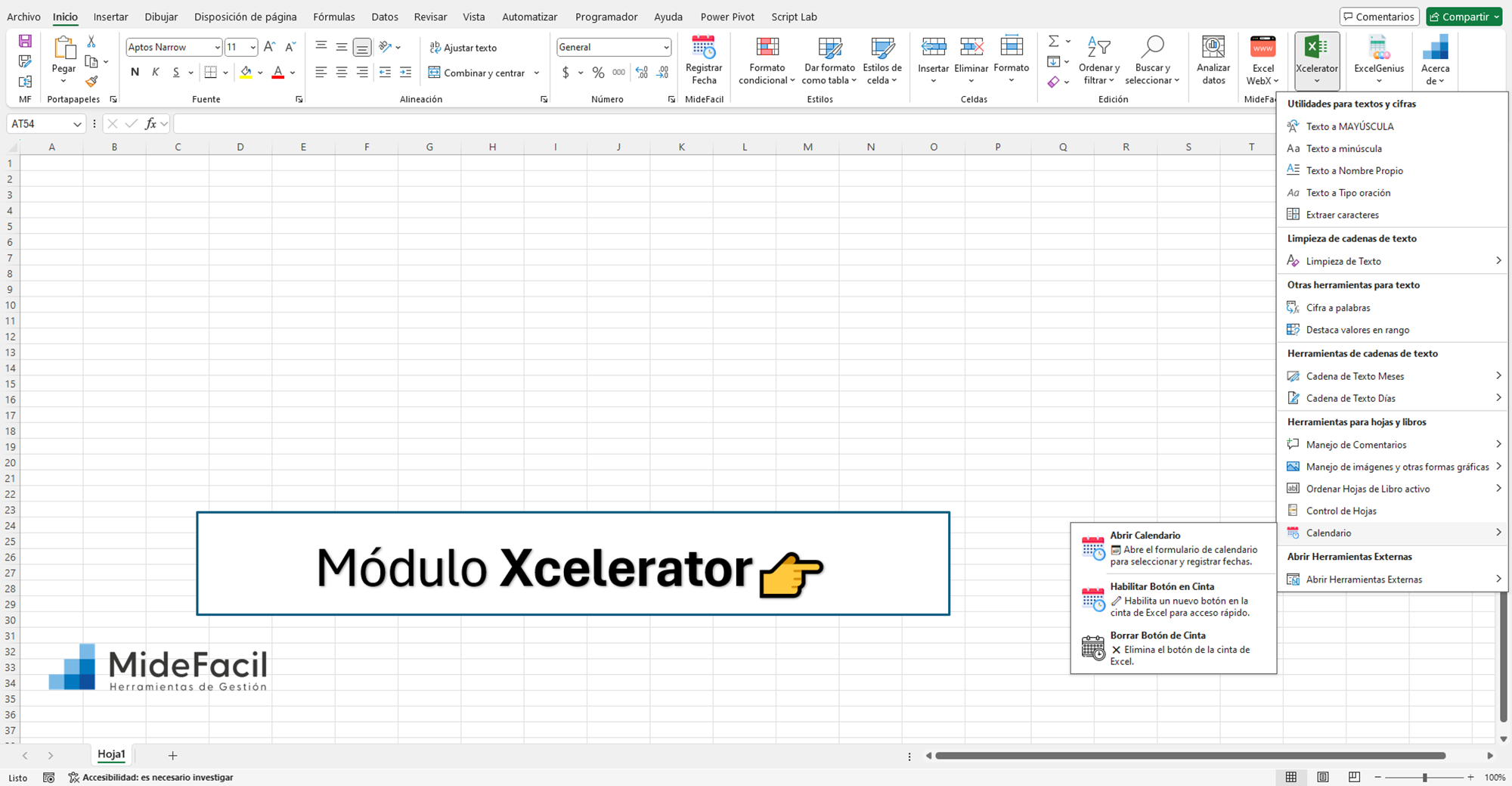 Personaliza la vista de herramientas en la cinta de Excel