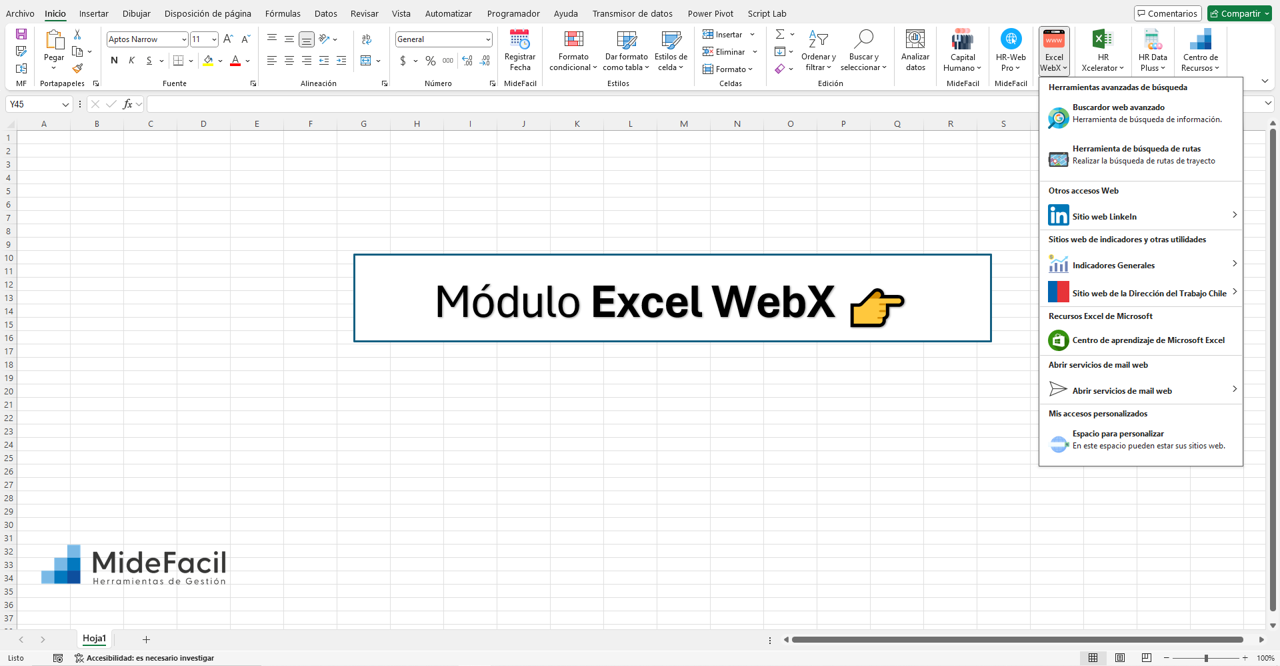 Módulo Excel WebX 🖥